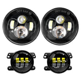 LED Headlight Nilight 2PCS 7 Inch LED Healdight with 2PCS 4 Inch LED Fog Light for Jeep Wrangler 97-17 JK LJ CJ, 2 Years Warranty