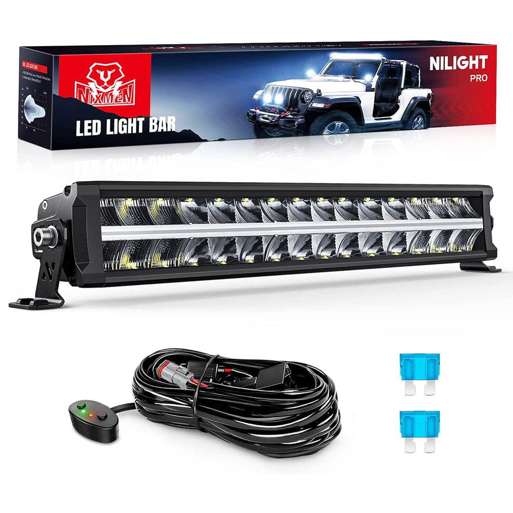 19" 150W 15500LM Anti-Glare Spot/Flood LED Light Bar | 16AWG DT Wire Nilight